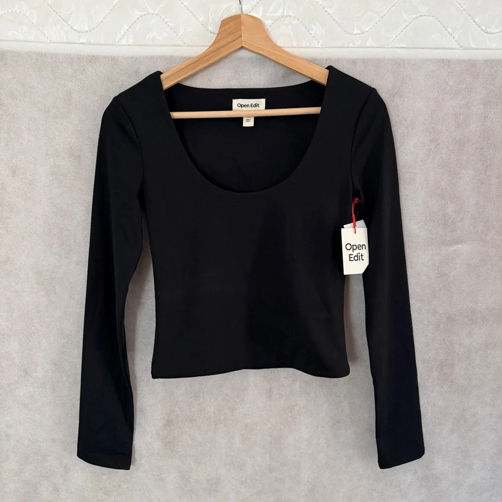 Open Edit Smooth Edit Scoop Neck Top - Picture 7 of 10